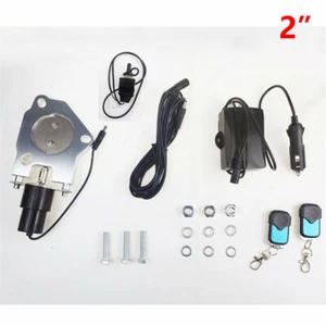 2" Electric Exhaust Cutout Valve Cut Out Kit with Manual and Remote Control - Picture 1 of 12