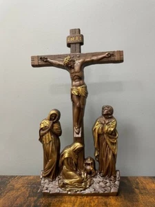 Golgotha icon on the stand hand-painted christian wall art handmade easter gift - Picture 1 of 4