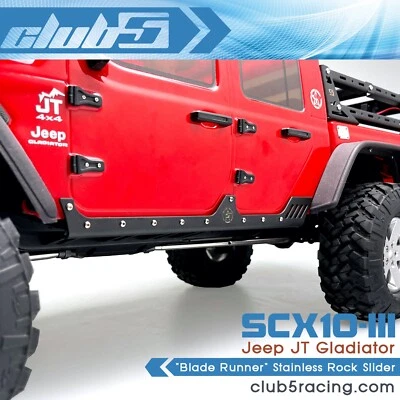 "Blade Runner" Stainless Rock Slider for Axial SCX10 III Jeep JT Gladiator - Image 1 of 4