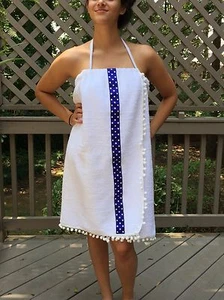 WRAPTIDE Towel Wrap Halter Top: Spa Beach Pool Sauna Dorm 100% Terry Cotton NEW - Picture 1 of 6