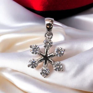 11 Ct Lab-Grown Diamond Pendant–925 Sterling Silver Floral Shape Necklace SG015 - Picture 1 of 5