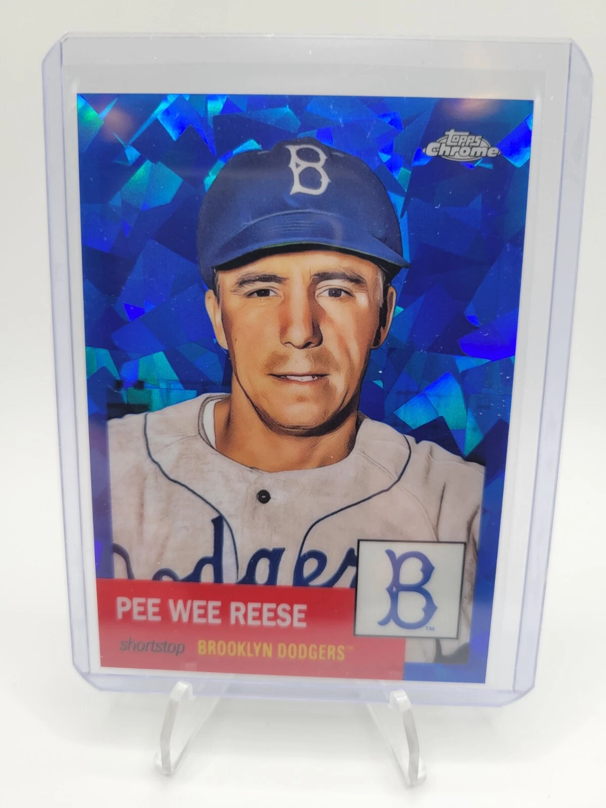 2022 Topps Chrome Platinum Anniversary Pee Wee Reese Blue Atomic Refractor /100