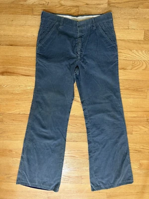 Vintage Wildfire Levi's Panatela Blue Wide Leg Bootcut Corduroy Pants 32x33 USA - Image 1 of 4