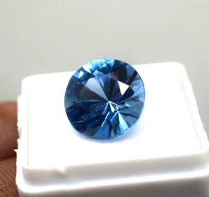 Most Rarest Natural 10.30 CT Blue Sapphire Ceylon's Round Cut Loose Gemstone - Picture 1 of 9