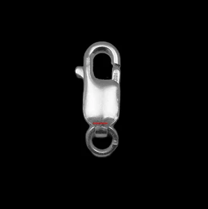 Broche de cadena de garra de langosta de oro blanco de 13,5 mm 10 k mediano con anillo de salto EE. UU. - Imagen 1 de 3