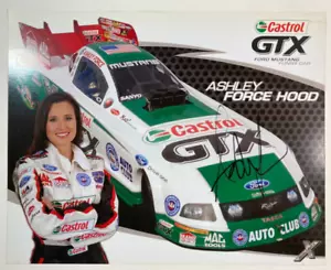 Ashley Force Hood Hand Signed Cardstock 2009 Nitro Funny Car NHRA Dragster 8x10 - Picture 1 of 2
