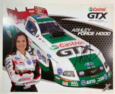 Ashley Force Hood Hand Signed Cardstock 2009 Nitro Funny Car NHRA Dragster 8x10 - Image 1 of 2