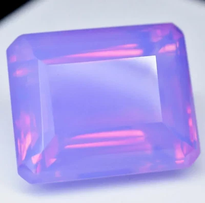 Large Purple Pink Fire Opal 100+ Ct. Australian Emerald Cut Loose Gemstone - Image 1 of 4