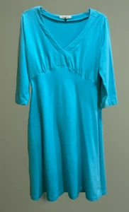 Tommy Bahama türkis Empire Taille Fit & Flare Kleid 3/4 Ärmel Pima Baumwollmischung Gr. M - Bild 1 von 10