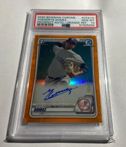 2020 Bowman Chrome Yoendrys Gomez Orange Refractor Auto /25 PSA 10 Yankees 💰 - Picture 1 of 2