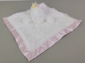 Cloud Island Unicorn Lovey Baby Security Blanket White Pink Satin - Picture 1 of 10