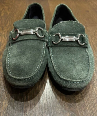 男式 Dolce & Gabbana 乐福鞋司机鞋绿色麂皮绒 — 第 1/4 张图片