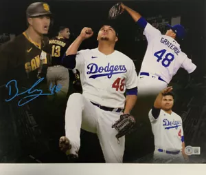 BRUSDAR GRATEROL DODGERS SIGNED 11X14 WITH MANNY MACHADO PHOTO EDIT PSA - Picture 1 of 3