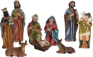 Traditional Nativity Set With 9 Detailed Figurines - Picture 1 of 1