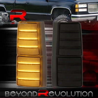 For 1994-2000 GMC C1500 C2500 K1500 K2500 4PC Full LED Corner Lights Lamps Smoke - Image 1 of 4