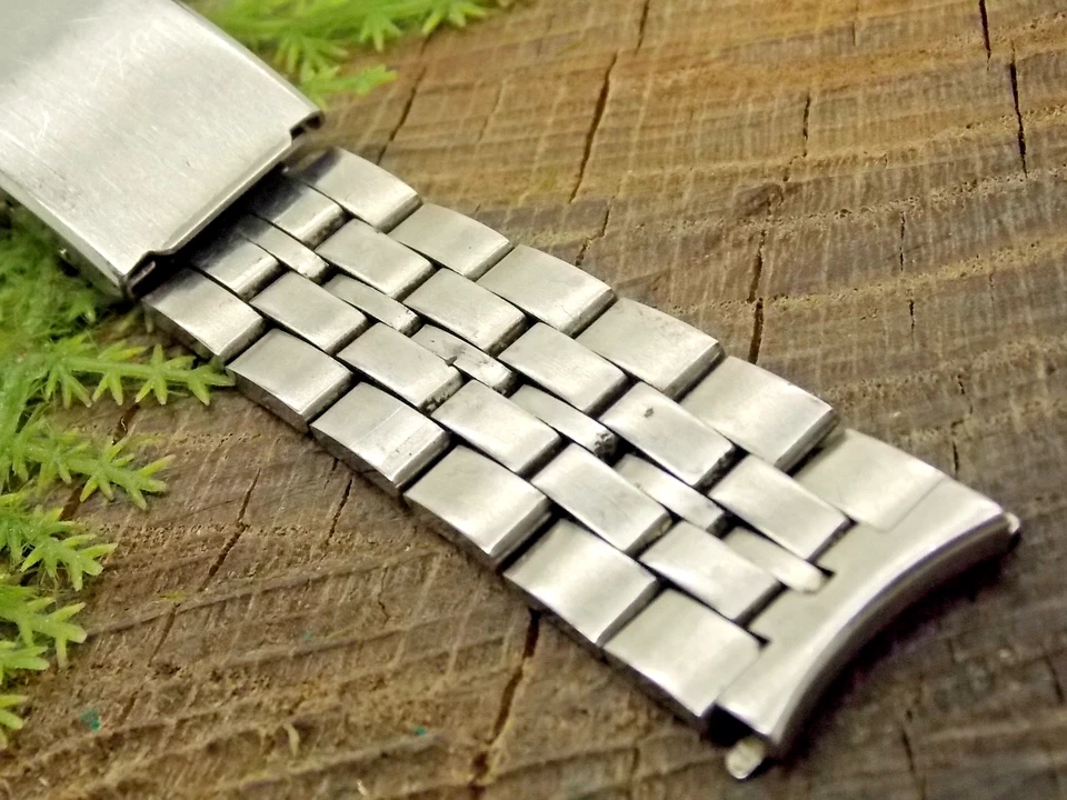 Correa de reloj Baldwin vintage usada cierre de despliegue acero inoxidable 17,5 mm Foto 1 de 4