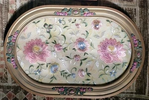 Antique Silk Embroidery Framed Floral French Style Early 1800's Needle Work  - Picture 1 of 23