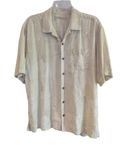 Camisa de campamento hawaiana de playa con botones manga corta Tommy Bahama para hombre tostada mediana - Imagen 1 de 6
