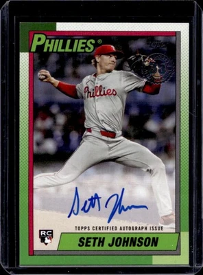 2025 Topps Update Seth Johnson 1990 Auto RC Rookie #90B2-SJ Phillies - Image 1 of 2