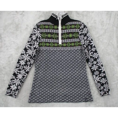 Suéter Neve para mujer mediano nórdico copo de nieve Fair Isle cuarto cremallera tejido navideño Foto 1 de 4