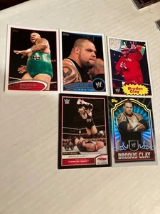 5 cartas de lucha libre Brodus Clay (2 novatos) Tyrus de Gutfeld Topps WWE ver escaneo - Imagen 1 de 1