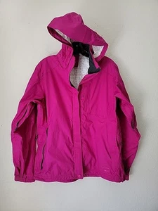 REI Element Rain Jacket Women Size Med Pink Waterproof Full Zip Hooded - Picture 1 of 11