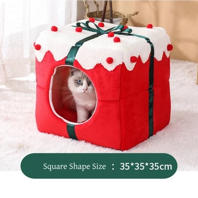 Cat Nest Christmas Gift  Sleeping House for Cats Dogs Soft Warm Small - Image 1 of 4