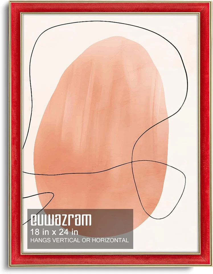 Marco de gamuza en forma de arco 18X24 - marco único, elegante marco de póster rojo 18 X 24 con Foto 1 de 4