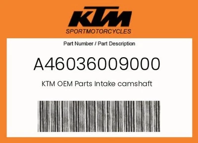 Árbol de levas de admisión genuino KTM - A46036009000 Foto 1 de 4