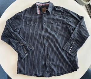 Roper 'Wear the West' Pearl Snap Long Sleeve Blue Western Shirt Men's 2XLT - Picture 1 of 7