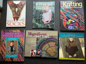 Lot of 6 Knitting Books - Mittens, Socks, Novelty Yarns, Ribbon Knits - Picture 1 of 24