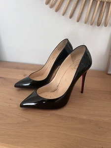 Christian Louboutin Pigalle Follies 100 Size 37 Black Patent Leather - Picture 1 of 7