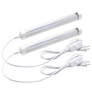 1FT Led Tube Light, 5000k Daylight White, 9W, Clear Cover, W/ Power Cord, 2-Pack - Picture 1 of 9