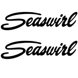 -2- SEASWIRL BOAT BLACK Vinyl Decals Sticker PAIR L@@K Ski Wakeboard Tube Emblem - Bild 1 von 2