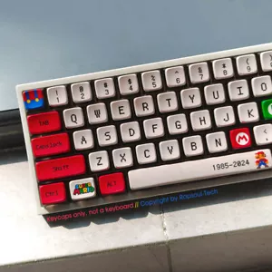 Super Mario Keycaps Set PBT Dyesub Clear for Cherry MX Mechanical Keyboards - Picture 1 of 10