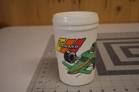 Menard Indy Pole Winner 1995 Vintage Coffee Travel Mug CLEAN Cover