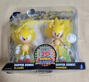 Jazwares Sonic the Hedgehog 20th Anniversary Classic Modern Super Sonic Set - Picture 1 of 12
