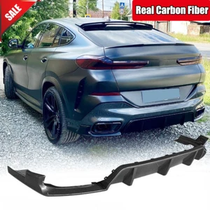 Real Carbon Rear Bumper Lip Diffuser Spoiler For BMW X6 G06 M Sport 2020-2022 - Picture 1 of 12