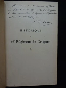 Historique du 26ème Régiment de DRAGONS - s/japon avec envoi - Grav. en coul. - - Picture 1 of 5