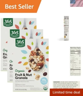 Deliciosa granola orgánica con nueces y frutas - 3 x 17 oz para mañanas saludables Foto 1 de 4