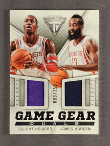 2013-14 Panini Titanium Game Gear Duals #11 James Harden Dwight Howard /155