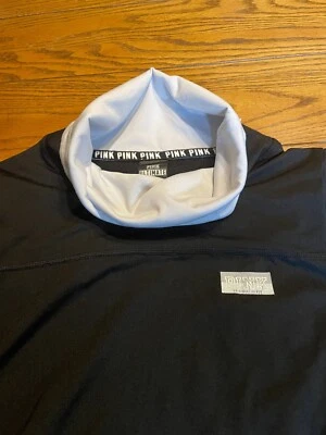 Pink Victoria Secret Women's Large Ultimate 1/2 Zip Long Sleeve Black Pink - Image 1 of 4