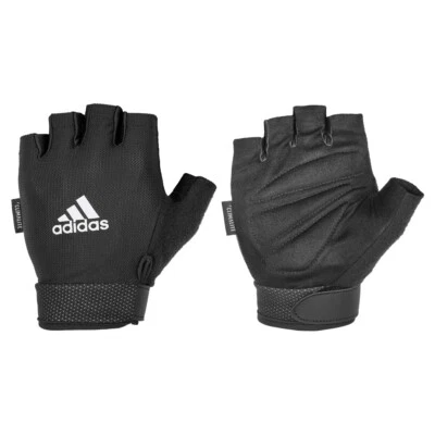 Adidas Climate Adjustable Unisex Weight/Gym/Sports SM Half Finger Gloves BLK/WHT - image 1 of 4