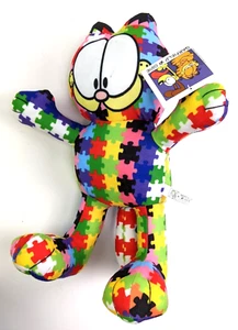 Garfield Odie Colorful Puzzle Plush 2019 Toy Factory 12" Multicolor Soft - Picture 1 of 10