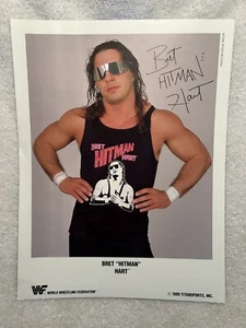 De colección. Foto a color de Bret Hitman Hart WWF luchador profesional firma impresa 1989 - Imagen 1 de 6