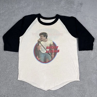 Camiseta Raglan Vintage Anos 80 Bryan Adams World Wide in 85 Tamanho XL - Imagem 1 de 4