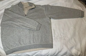 Tommy Bahama Men's XL Pullover Reversible 1/4 Zip Sweater Beige And Gray - Picture 1 of 8