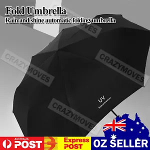 Automatic Folding Umbrella Portable Windproof Auto Compact 8 Ribs Fiberglass VIC - Picture 1 of 11