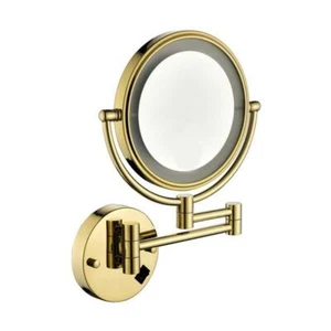 Unbranded Bathroom Makeup Mirror 8" W X 8" H, Wall Mount Round Magnifying, Gold - Picture 1 of 4