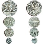 INDIA,RINCELY STATES-INDORE Tukoji Rao II,Full Set Of 4 Silver Coin,1,½,¼,⅛rupee